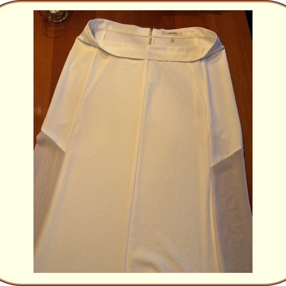 J Brand Full Length Designer Skirt with Sheer Side Panels